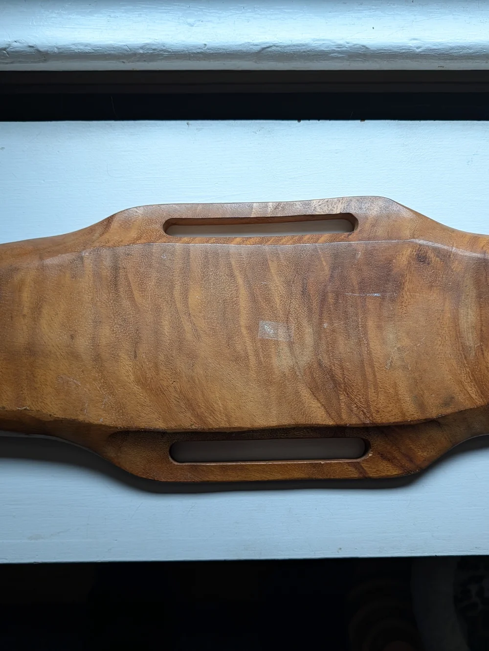 Vintage African Mancala Game Board Wooden Hand Carved With Handles